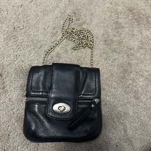 Banana Republic Black Mini Bag with Gold Chain